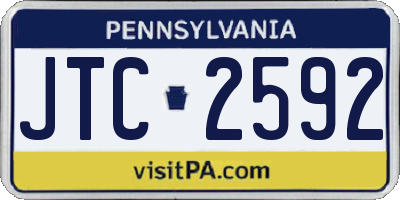 PA license plate JTC2592