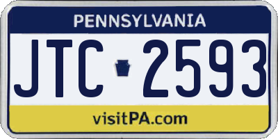 PA license plate JTC2593