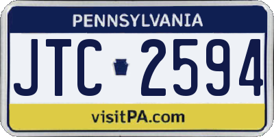 PA license plate JTC2594