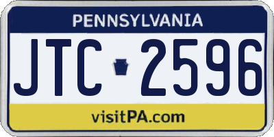 PA license plate JTC2596