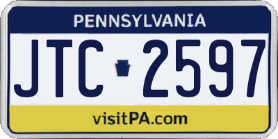 PA license plate JTC2597