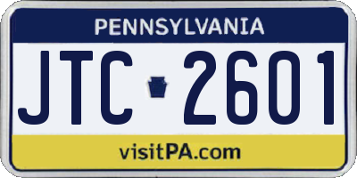PA license plate JTC2601