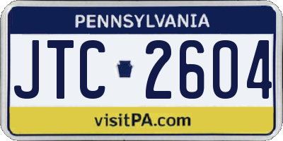PA license plate JTC2604