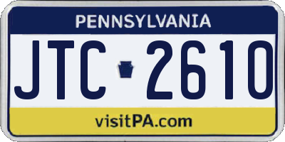 PA license plate JTC2610