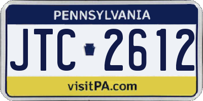 PA license plate JTC2612