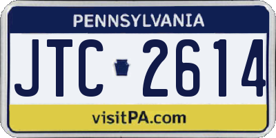 PA license plate JTC2614