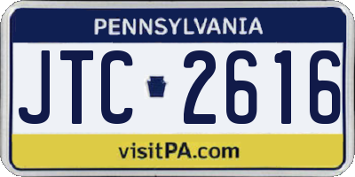 PA license plate JTC2616