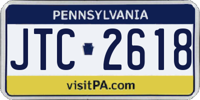 PA license plate JTC2618