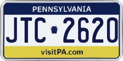 PA license plate JTC2620