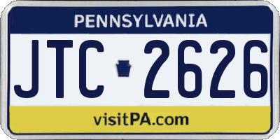PA license plate JTC2626
