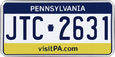 PA license plate JTC2631