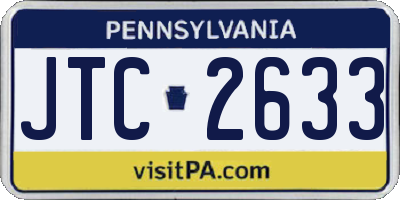 PA license plate JTC2633