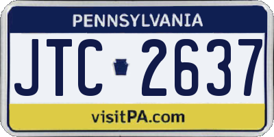 PA license plate JTC2637