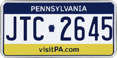 PA license plate JTC2645