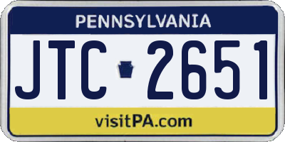 PA license plate JTC2651