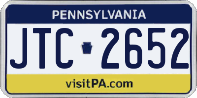 PA license plate JTC2652