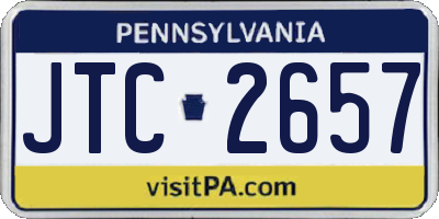 PA license plate JTC2657