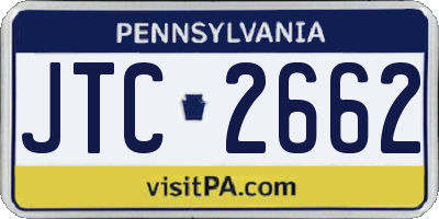 PA license plate JTC2662