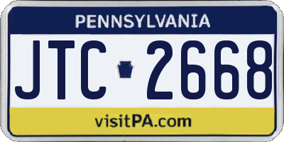 PA license plate JTC2668