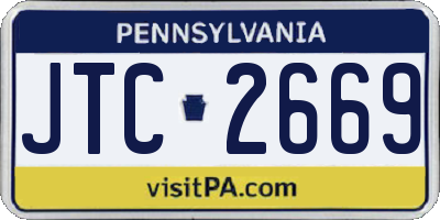 PA license plate JTC2669