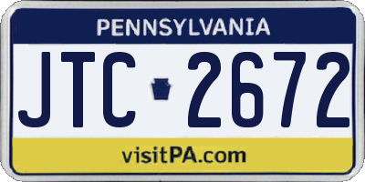 PA license plate JTC2672