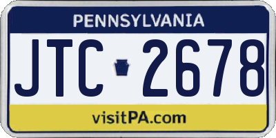 PA license plate JTC2678