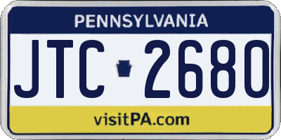 PA license plate JTC2680