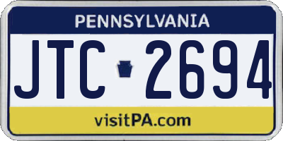 PA license plate JTC2694
