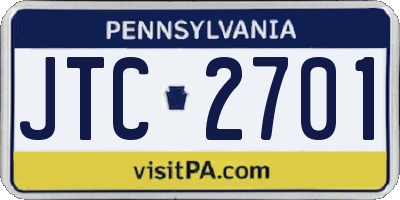 PA license plate JTC2701