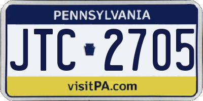 PA license plate JTC2705