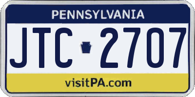 PA license plate JTC2707