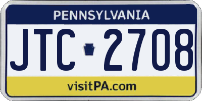 PA license plate JTC2708