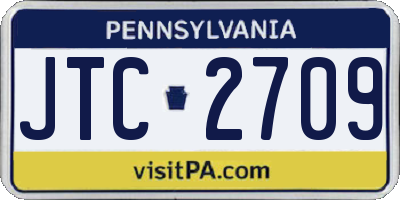 PA license plate JTC2709