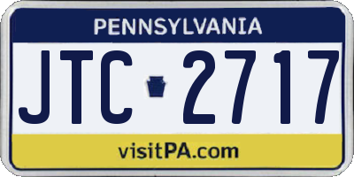 PA license plate JTC2717