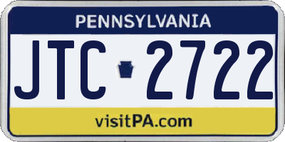 PA license plate JTC2722