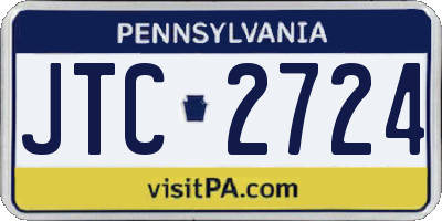 PA license plate JTC2724