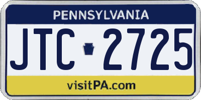 PA license plate JTC2725