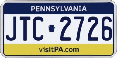 PA license plate JTC2726
