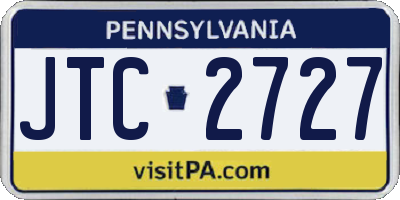 PA license plate JTC2727