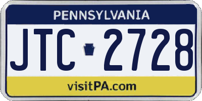 PA license plate JTC2728