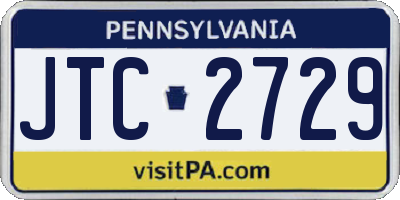 PA license plate JTC2729