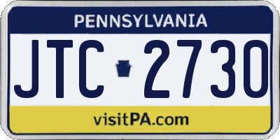 PA license plate JTC2730