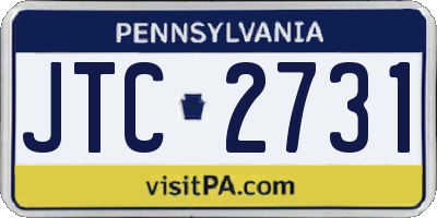PA license plate JTC2731