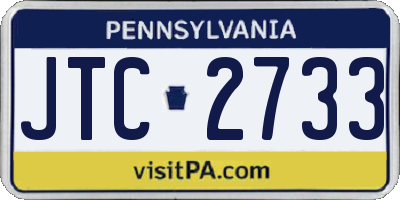 PA license plate JTC2733