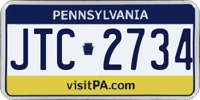 PA license plate JTC2734