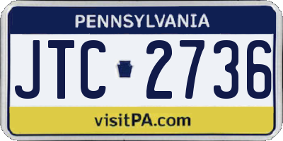 PA license plate JTC2736