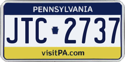 PA license plate JTC2737