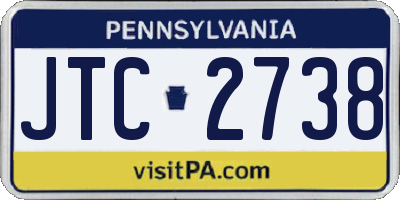 PA license plate JTC2738