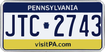 PA license plate JTC2743