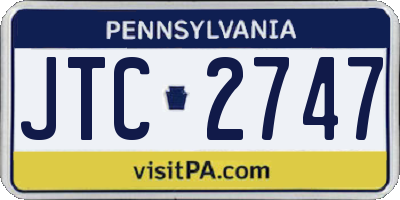 PA license plate JTC2747